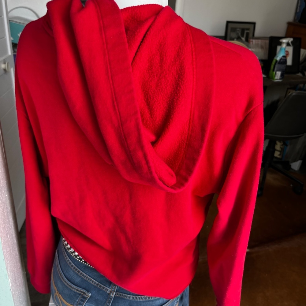 Victoria’s Secret PINK bright red cropped hoodie - Picture 5 of 9